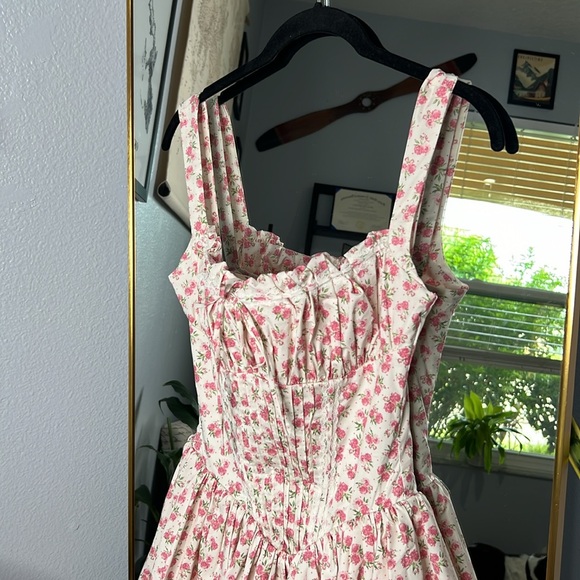 House of CB 'Natassia' Pink Meadow Print Cotton Mini Dress NWOT - Picture 8 of 9